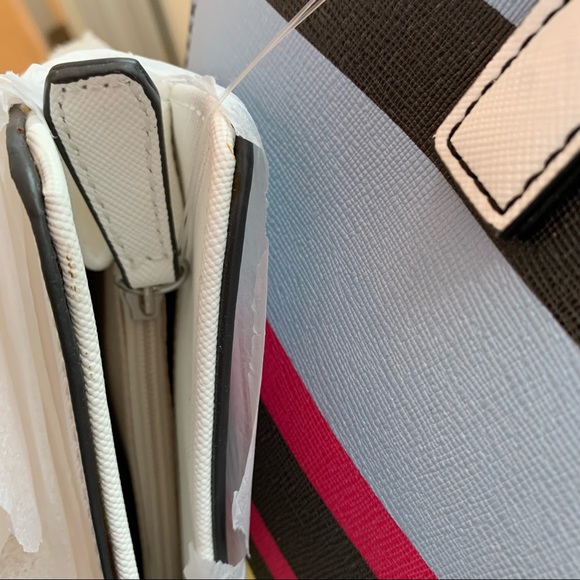 NEW FIORELLI SPRING STRIPED TOTE w/WHITE WALLET - Picture 8 of 12